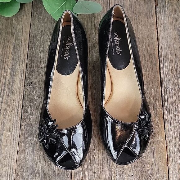 Softspots heeled black pumps Size 8M - Picture 2 of 9